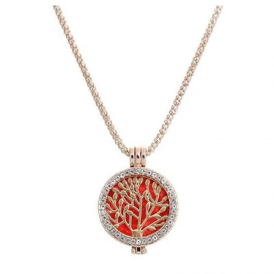 Vintage Life Tree Fragrance Necklace Zinc Alloy Aromatherapy Box Necklace For Women