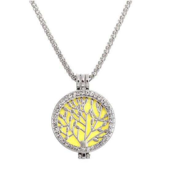 Vintage Life Tree Fragrance Necklace Zinc Alloy Aromatherapy Box Necklace For Women