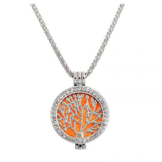 Vintage Life Tree Fragrance Necklace Zinc Alloy Aromatherapy Box Necklace For Women