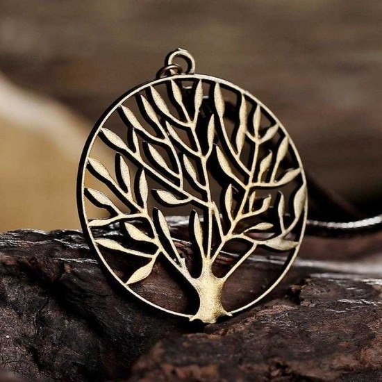 Vintage Life Tree Necklace Alloy Leaves Necklace Hallow Design Women Necklace