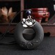 Vintage Lotus Ebony Wood Necklace Hallow Round Shape Necklace Long-Style Sweater Necklace For Women