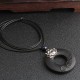 Vintage Lotus Ebony Wood Necklace Hallow Round Shape Necklace Long-Style Sweater Necklace For Women