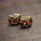 Vintage Lovely Rhinestone Eyes Owl Ear Stud Earrings For Women