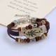 Vintage Maple Leaf Bracelet Real Leather Multi Layer Bracelet For Women Men Bracelet