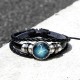 Vintage Multilayer Bracelet Leather Handmade Gallstone Twelve Constellation Ethnic Jewelry for Women