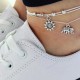 Vintage Multilayer Elephant Sun Charm Anklet Bohemian Ankle Bracelets Ankle Rings Beach Jewelry