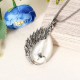 Vintage Opal Rhinestone Pendant Peacock Feather Necklace Crystal Women Sweater Chain