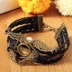 Vintage Owl Wings Triangle Pearl Multilayer Braided Leather Bracelet