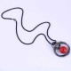 Vintage Pendant Necklace Red Bead Hollow Round Pendant Ethnic Jewelry Sweater Necklace for Women