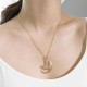 Vintage Pendant Necklace Semi-Circle Irregular Chain Charm Necklace Ethnic Jewelry for Women