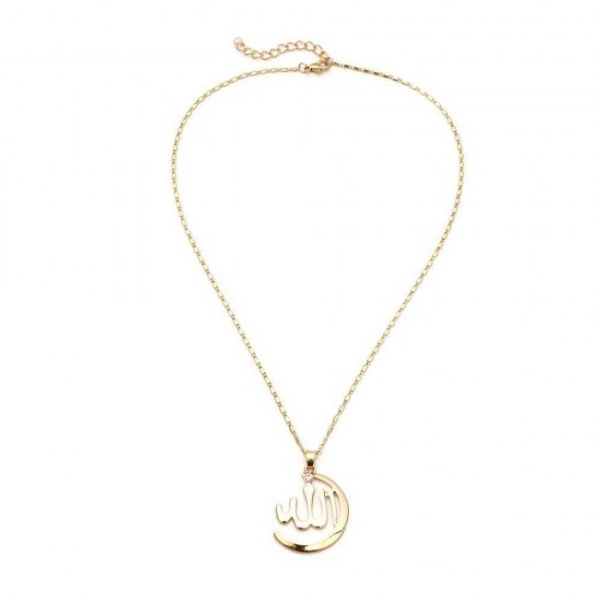 Vintage Pendant Necklace Semi-Circle Irregular Chain Charm Necklace Ethnic Jewelry for Women