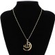 Vintage Pendant Necklace Semi-Circle Irregular Chain Charm Necklace Ethnic Jewelry for Women