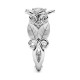 Vintage Platinum Plated Inlaid Silver Flower Leaf Hollow Zirconia Ring for Women