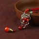 Vintage Red Agate Pendant Alloy Long Necklace Ethnic Style Necklace For Women