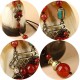 Vintage Red Agate Pendant Alloy Long Necklace Ethnic Style Necklace For Women