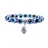 Vintage Resin Fatima Hand Blue Eyes Beads Trendy Elastic Bracelet  for Women