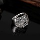 Vintage Rhinestone Multilayers Cross Finger Ring Creative Alloy Women Jewelry