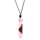 Vintage Silicone Handmade Wooden Charm Necklace Rope Long Necklace for Men Women