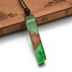 Vintage Silicone Handmade Wooden Charm Necklace Rope Long Necklace for Men Women