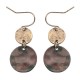 Vintage Simple Circle Wafer Rugged Bronze Ear Drop Jewelry for Women