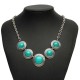 Vintage Tibet Alloy Antique Silver Plated Turquoise Pendant Necklaces