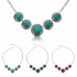 Vintage Tibet Alloy Antique Silver Plated Turquoise Pendant Necklaces