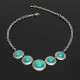 Vintage Tibet Alloy Antique Silver Plated Turquoise Pendant Necklaces