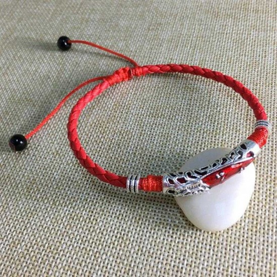 Vintage Unisex Ankle Bracelets Lucky Red Rope Ethnic Adjustable Anklet Beach Barefoot Jewelry