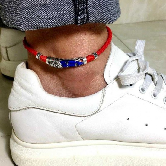Vintage Unisex Ankle Bracelets Lucky Red Rope Ethnic Adjustable Anklet Beach Barefoot Jewelry