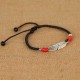 Vintage Unisex Anklet Bracelet Lucky Red Rope Ethnic Feather Charm Anklet for Women Men