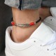 Vintage Unisex Anklet Bracelet Lucky Red Rope Ethnic Feather Charm Anklet for Women Men