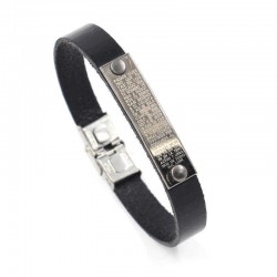 Vintage Unisex Genuine Leather Wristband Bangle Cross Bible Bracelets
