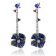 Vintage Windmill Full Rhinestones Stick Dangle Earrings Statement Bar Earring Jewelry for Women