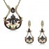 Vintage Women Statement Zirconia Jewelry Set Elegant Multicolor Jewelry Gift