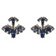 Vintage Women's Rhinestones Ear Jacket Double Side Flower Leaf Earrings Accessories