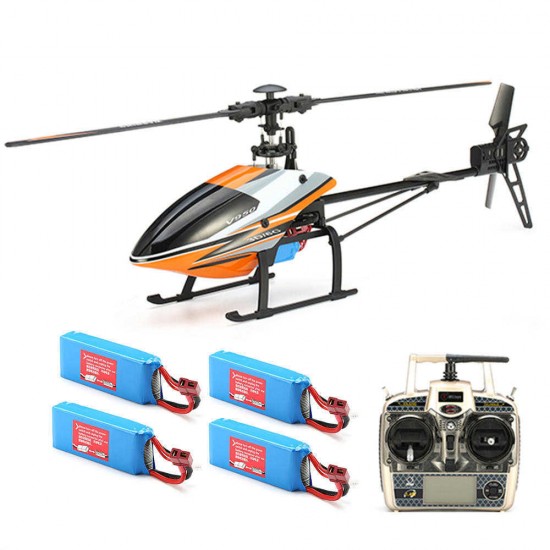 WLtoys V950 2.4G 6CH 3D6G System Brushless Flybarless RC Helicopter RTF With 4PCS 11.1V 1500MAH Lipo Battery