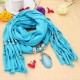 Water Drop Gem Crystal Pendant Tassel Scarf Necklace Women Jewelry