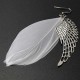 White Feather Angel Wing Dangle Earrings Ear Drop For Women