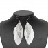 White Feather Angel Wing Dangle Earrings Ear Drop For Women