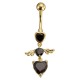 Wing Heart Body Piercing Belly Drop Navel Ring Jewelry