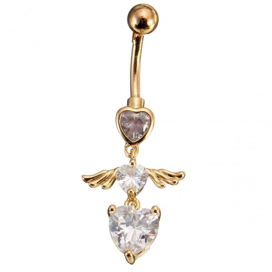 Wing Heart Body Piercing Belly Drop Navel Ring Jewelry