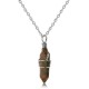 Wire Wrapped Hexagonal Pendulum Gemstone Column Quartz Pendant Charm