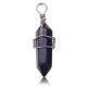 Wire Wrapped Hexagonal Pendulum Gemstone Column Quartz Pendant Charm