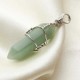 Wire Wrapped Hexagonal Pendulum Gemstone Column Quartz Pendant Charm