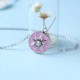 Women 925 Sterling Silver Enamels Pendant Clavicle Necklace Jewelry