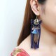 Women Bohemian Earrings Luxury Gold Plated Suede Tassel Pendant Elegant Feather Ear Drop Boho Gift