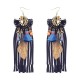 Women Bohemian Earrings Luxury Gold Plated Suede Tassel Pendant Elegant Feather Ear Drop Boho Gift