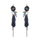 Women Bohemian Earrings Unique Flower Tassel Pendant Piercing Long Ear Drop Gold Plated Boho Jewelry