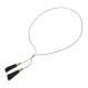 Women Jewelry Punk Leather Tassel Pendant Sweater Chain Unique Adjustable Long Necklace