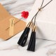 Women Jewelry Punk Leather Tassel Pendant Sweater Chain Unique Adjustable Long Necklace